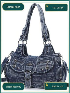 Hobo Shoulder Handbag Vegan Leather Crossbody Tote Bag